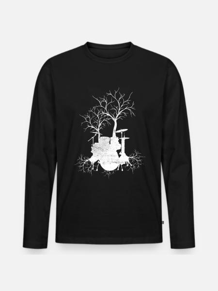 arbre nature musique percussion art - T-shirt manches longues Premium bio Homme - noir