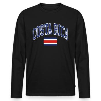 Costa Rica - Men's Premium Organic Long Sleeve Shirt - black - Front - Nico (187cm)