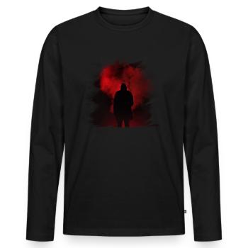 PYRO Master - Männer Premium Bio Langarmshirt - Schwarz - Vorne - Nico (187cm)