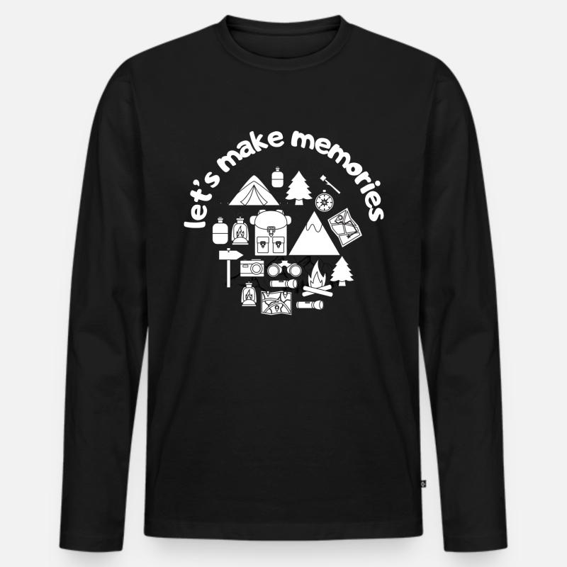 Zelten | let’s make memories - Männer Premium Bio Langarmshirt - Schwarz