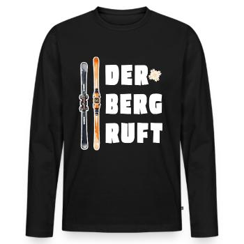 Der Berg ruft - Ski fahren Skiurlaub Piste Schnee - Männer Premium Bio Langarmshirt - Schwarz - Vorne - Nico (187cm)