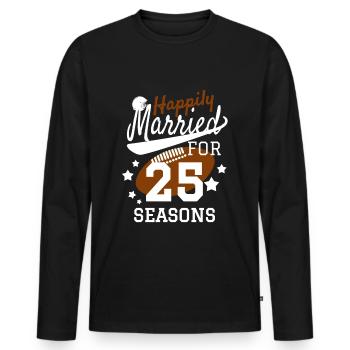 Mariage en argent Mariage en argent - T-shirt manches longues Premium bio Homme - noir - Devant - Nico (187cm)