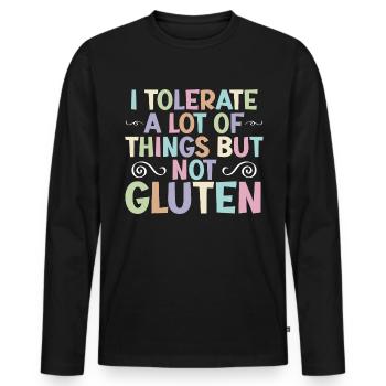 Gluten-free gluten intolerance celiac disease - Men's Premium Organic Long Sleeve Shirt - black - Front - Nico (187cm)