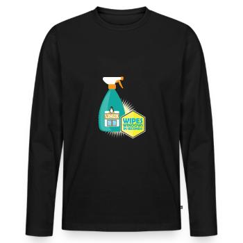 Funny Linux Penguin Tux Cleaner Gift Computer - Men's Premium Organic Long Sleeve Shirt - black - Front - Nico (187cm)