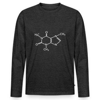 Coffee - Structural Formula - Chemical Assembly - Men's Premium Organic Long Sleeve Shirt - heather anthracite - Front - Nico (187cm)