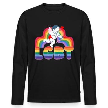 Valentine's Day Lgbt February 14 Gay Lesbians - Men's Premium Organic Long Sleeve Shirt - black - Front - Nico (187cm)