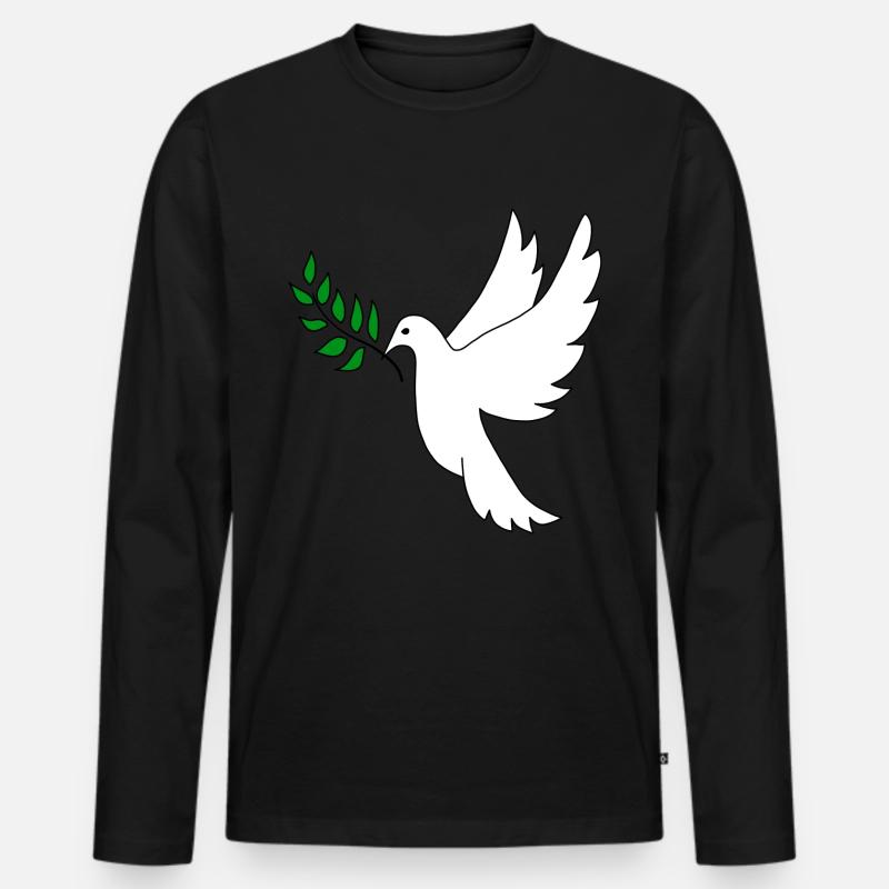 Friedenraube - Männer Premium Bio Langarmshirt - Schwarz
