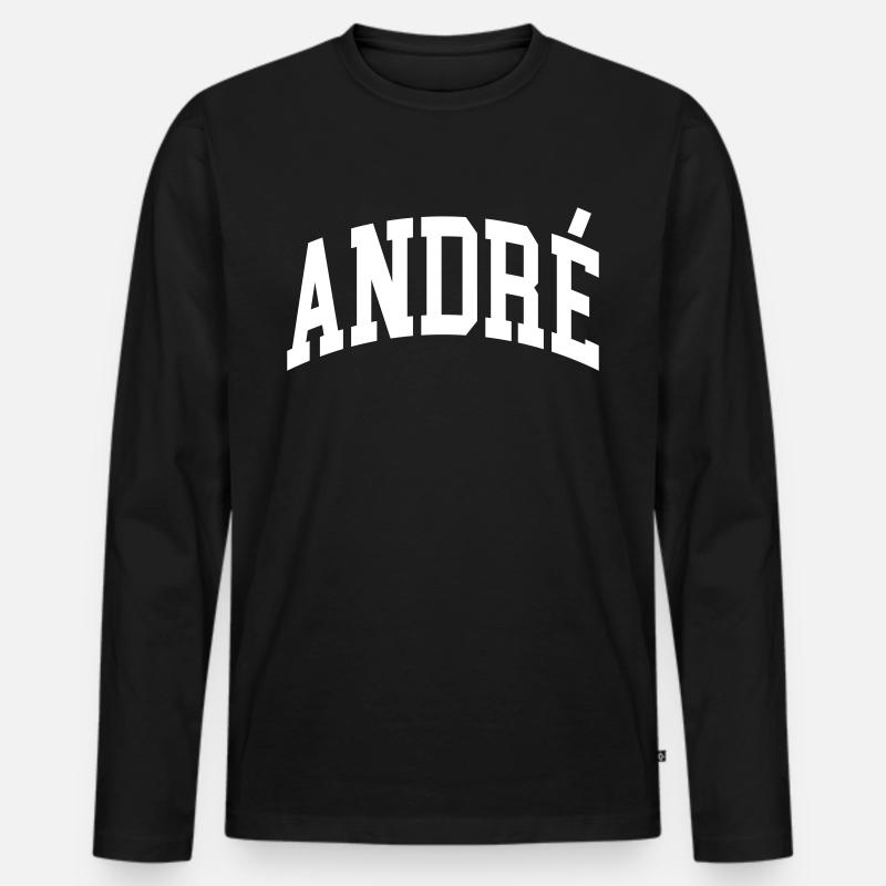 André - Männer Premium Bio Langarmshirt - Schwarz