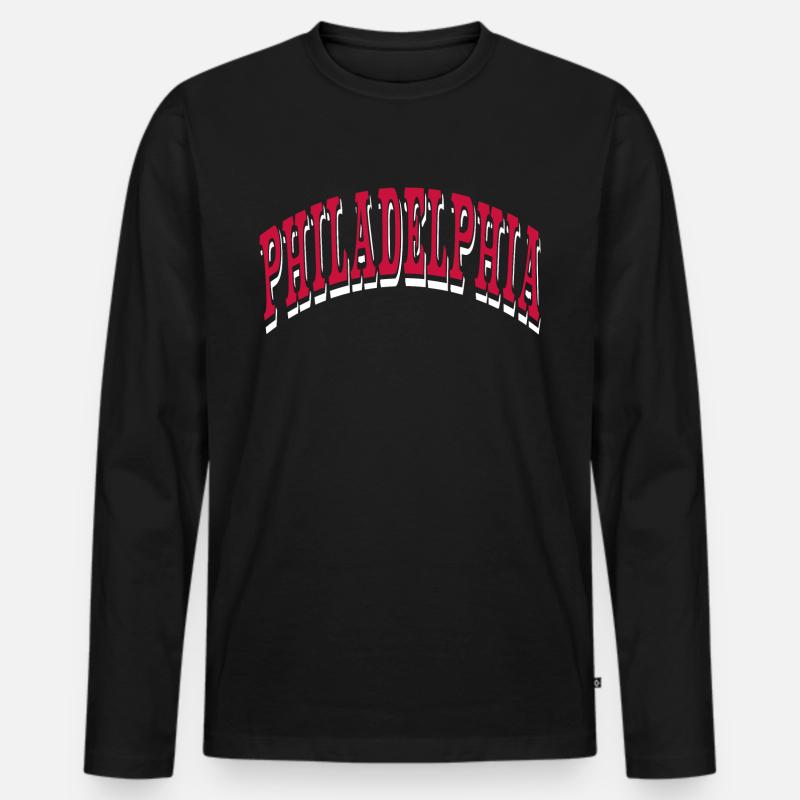 Philadelphia - Männer Premium Bio Langarmshirt - Schwarz