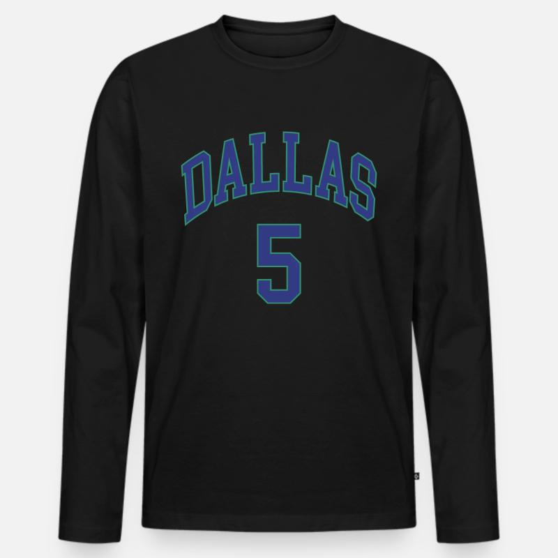 Dallas 5 - Männer Premium Bio Langarmshirt - Schwarz