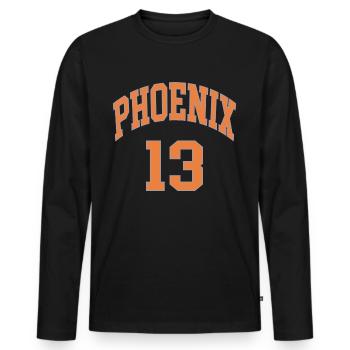 Phoenix 13 - Männer Premium Bio Langarmshirt - Schwarz - Vorne - Nico (187cm)