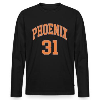 Phoenix 31 - Männer Premium Bio Langarmshirt - Schwarz - Vorne - Nico (187cm)