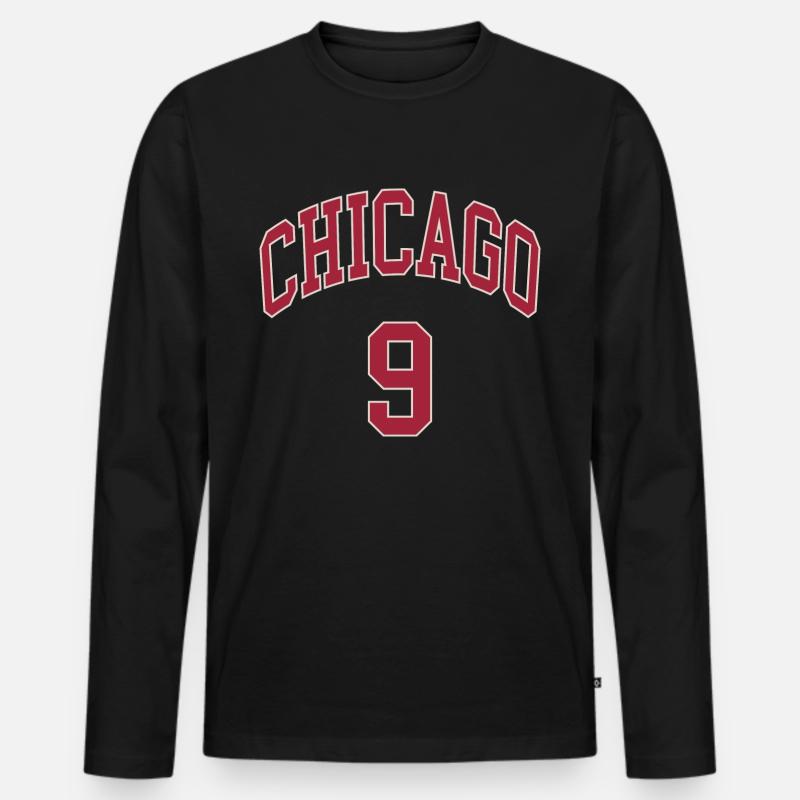 Chicago 9 - Männer Premium Bio Langarmshirt - Schwarz
