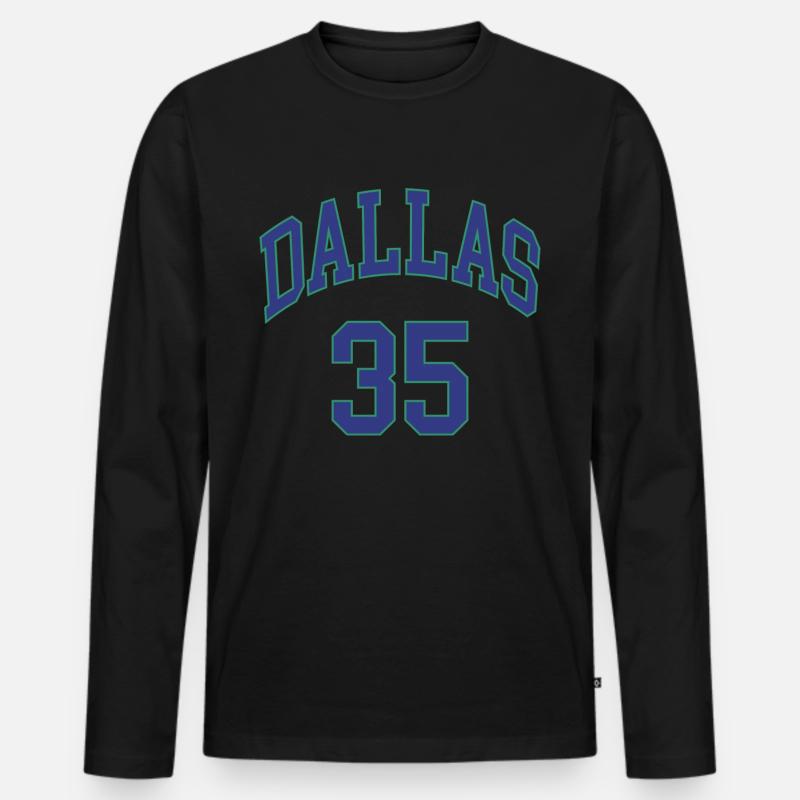 Dallas 35 - Männer Premium Bio Langarmshirt - Schwarz