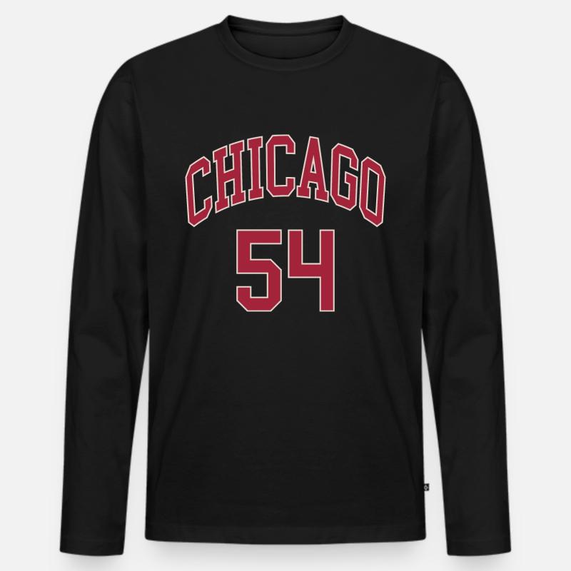 Chicago 54 - Männer Premium Bio Langarmshirt - Schwarz