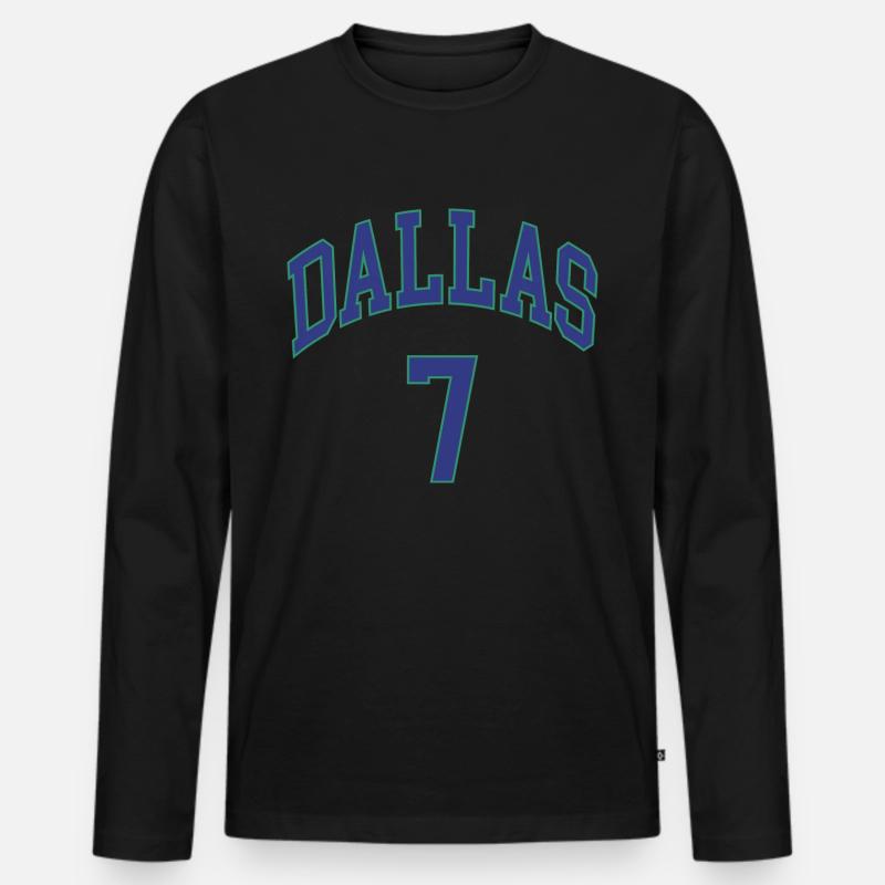 Dallas 7 - Männer Premium Bio Langarmshirt - Schwarz