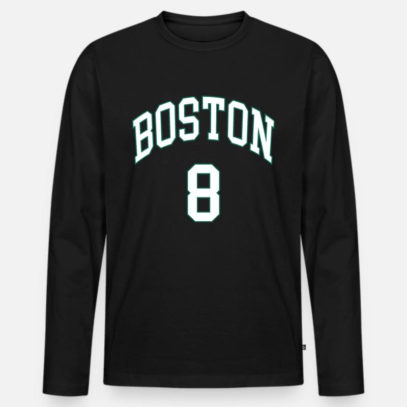 Boston 8 - Männer Premium Bio Langarmshirt - Schwarz