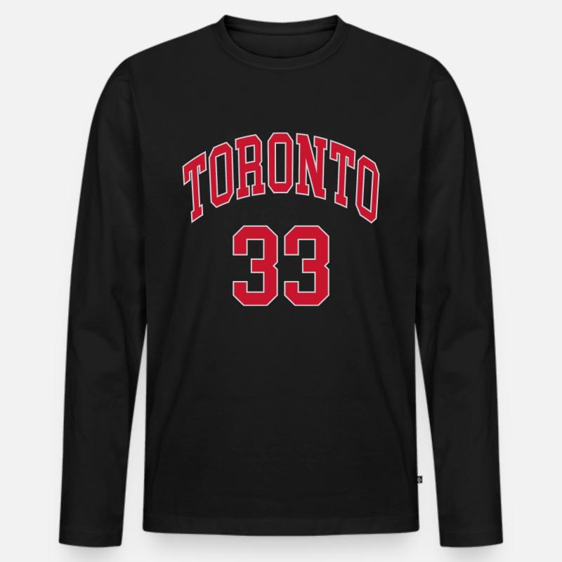 Toronto 33 - Männer Premium Bio Langarmshirt - Schwarz