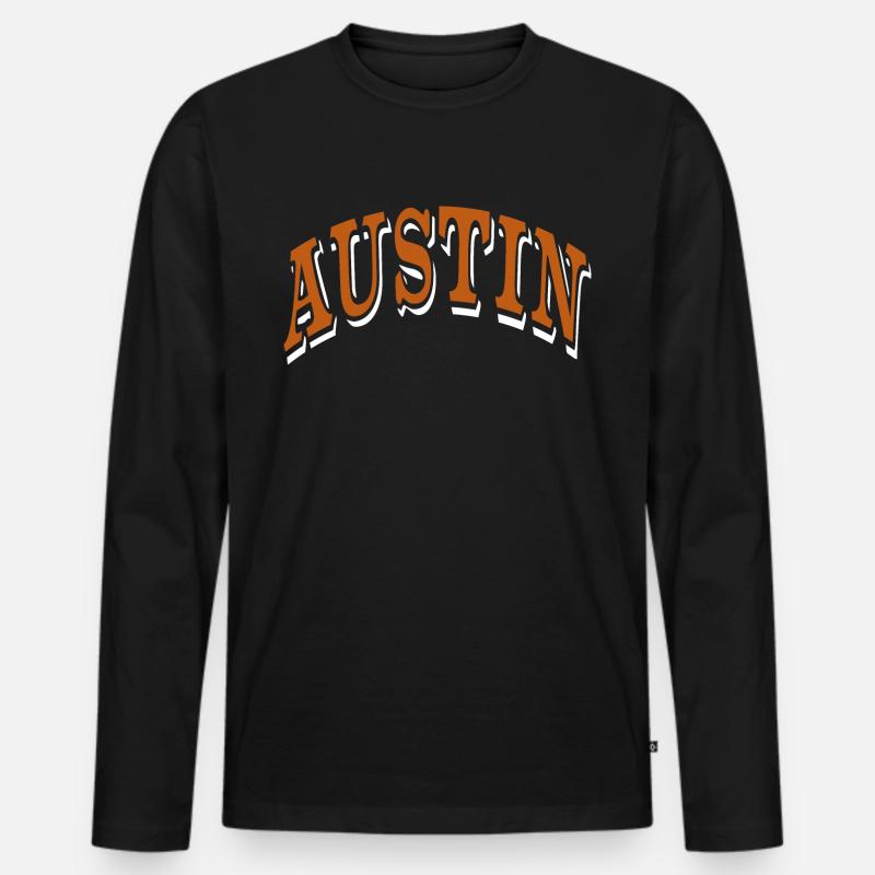 Austin - Männer Premium Bio Langarmshirt - Schwarz