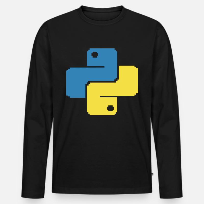 Python Pixelart Männer Premium Bio Langarmshirt