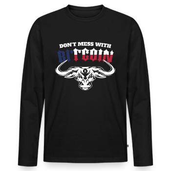 Bitcoin BTC Revolution - Crypto Gift Idea - Männer Premium Bio Langarmshirt - Schwarz - Vorne - Nico (187cm)