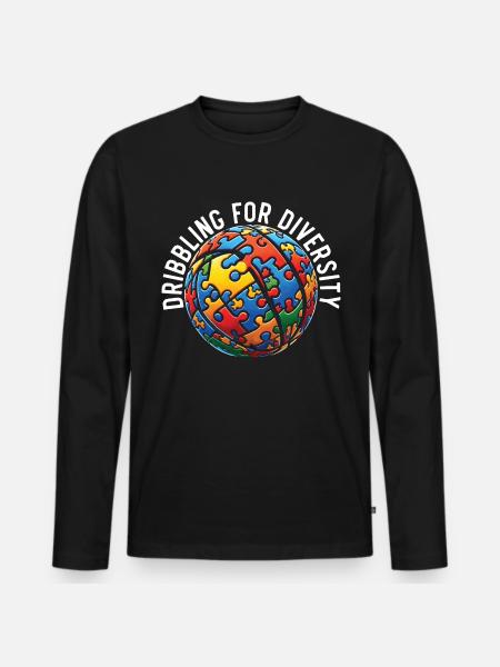 Autism basketball player - Men's Premium Organic Long Sleeve Shirt - black