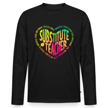 Cool Pride Passion Substitute Teacher - Men's Premium Organic Long Sleeve Shirt - black - Front - Nico (187cm)