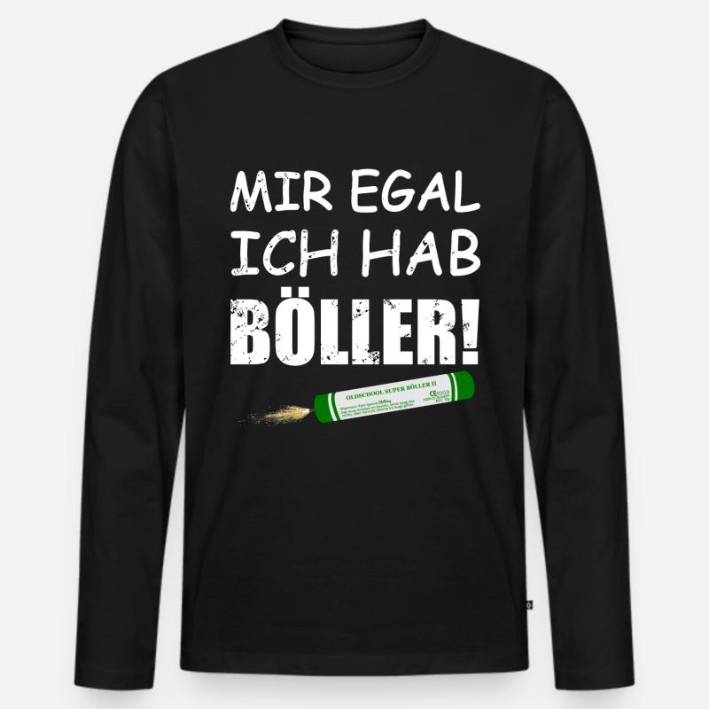 Silvester Knaller Pyro - Männer Premium Bio Langarmshirt - Schwarz