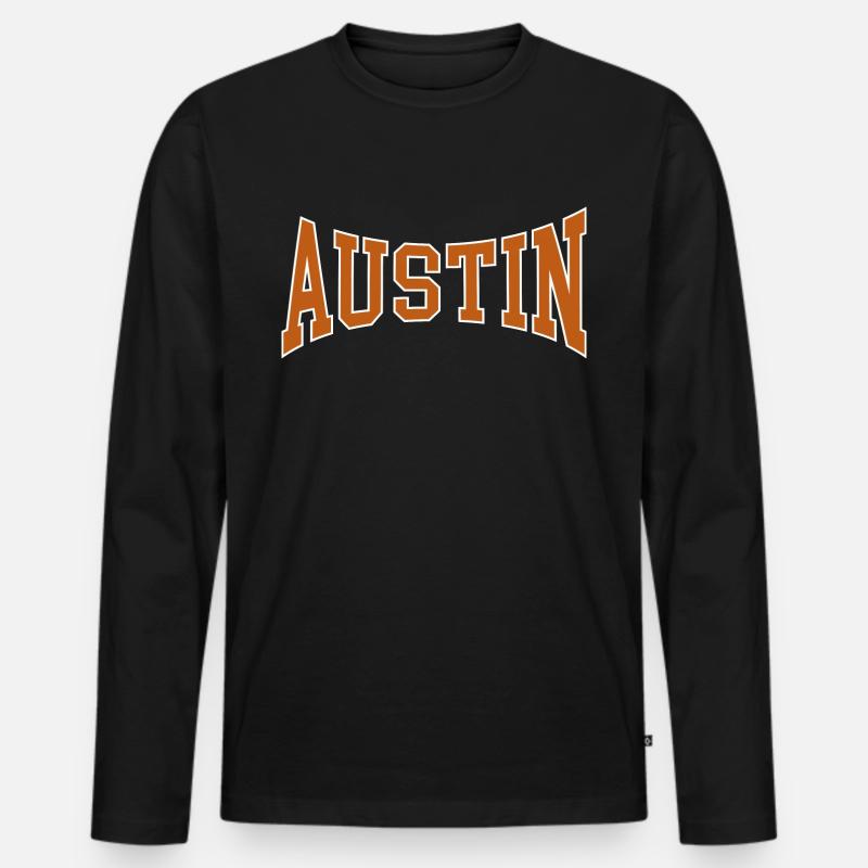 Austin - Männer Premium Bio Langarmshirt - Schwarz
