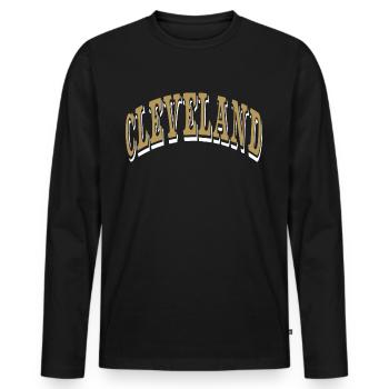 Cleveland - Men's Premium Organic Long Sleeve Shirt - black - Front - Nico (187cm)