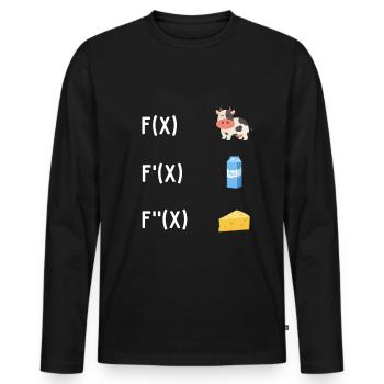 Mathematics Derivation Math Teacher School Cow Milk - Men's Premium Organic Long Sleeve Shirt - black - Front - Nico (187cm)