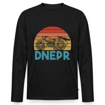 DNEPR motorcycle with sidecar team Soviet helmet - Men's Premium Organic Long Sleeve Shirt - black - Front - Nico (187cm)