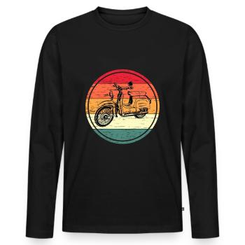 Simson KR51 Schwalbe Zweitakt DDR Moped Mofa - Männer Premium Bio Langarmshirt - Schwarz - Vorne - Nico (187cm)