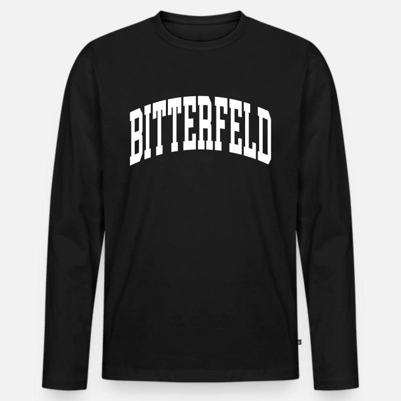 Bitterfeld - Männer Premium Bio Langarmshirt - Schwarz