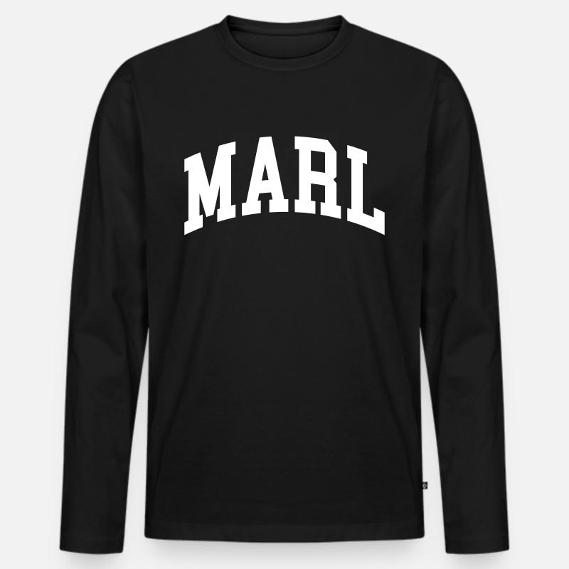 Marl - Männer Premium Bio Langarmshirt - Schwarz