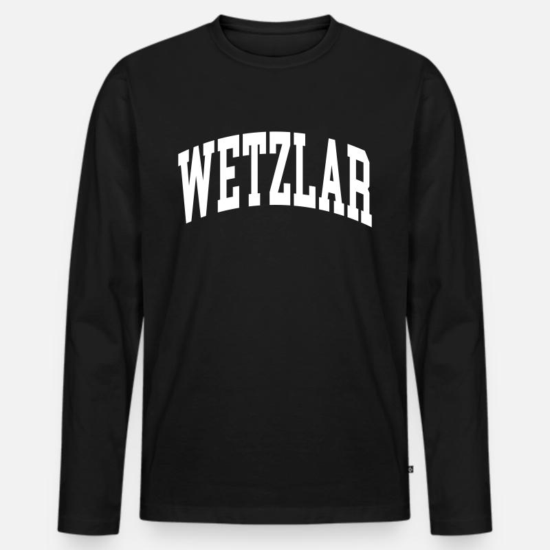 Wetzlar - Männer Premium Bio Langarmshirt - Schwarz