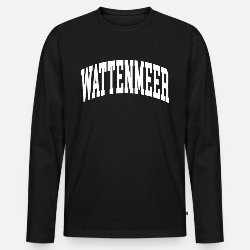 Wattenmeer - Männer Premium Bio Langarmshirt - Schwarz