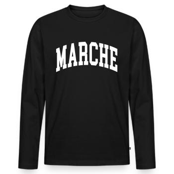 Marches - T-shirt manches longues Premium bio Homme - noir - Devant - Nico (187cm)