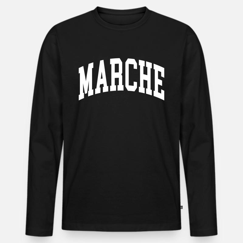 Marche - Männer Premium Bio Langarmshirt - Schwarz