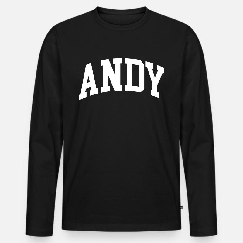 Andy - Männer Premium Bio Langarmshirt - Schwarz