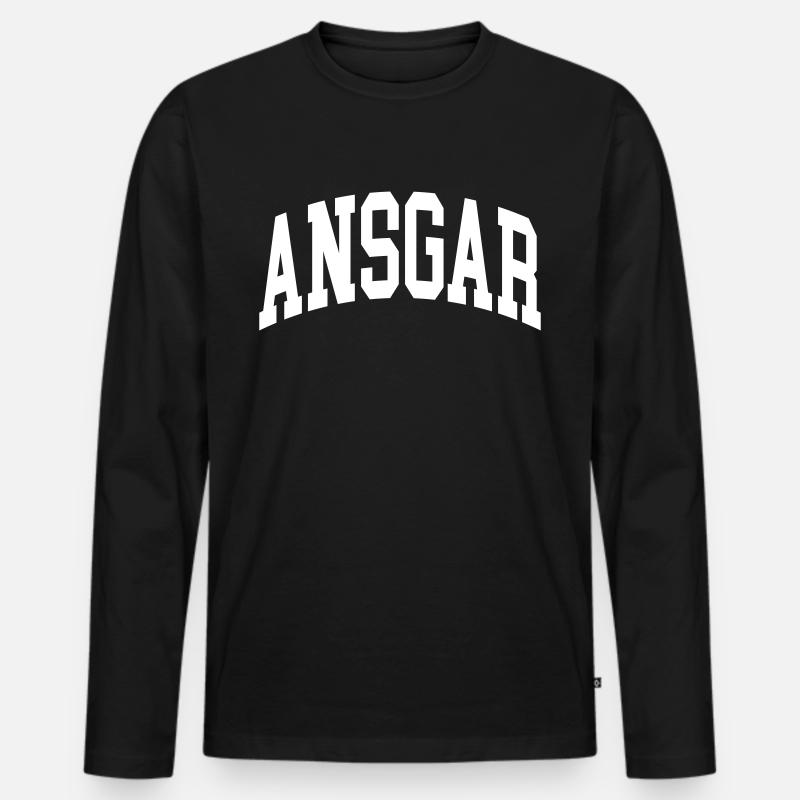 Ansgar - Männer Premium Bio Langarmshirt - Schwarz
