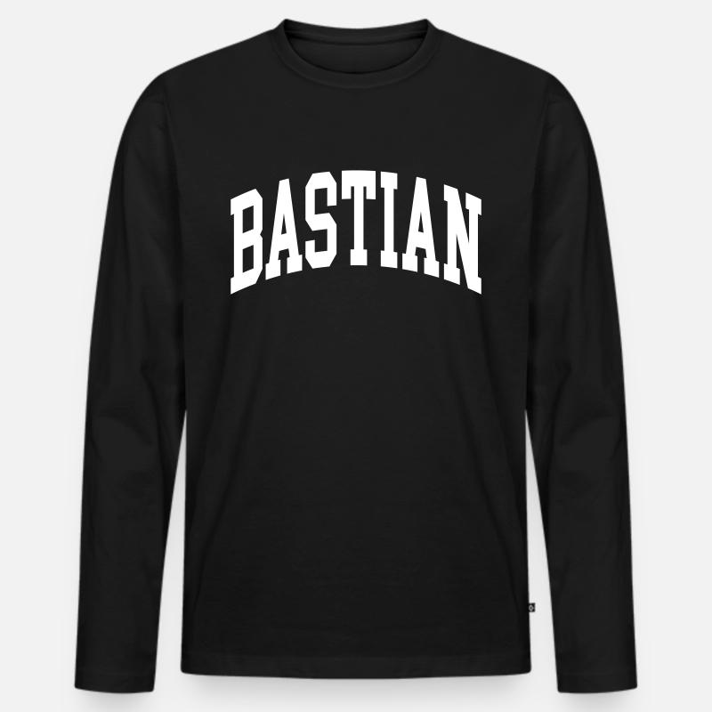 Bastian - Männer Premium Bio Langarmshirt - Schwarz