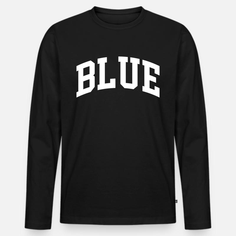 Blue - Männer Premium Bio Langarmshirt - Schwarz