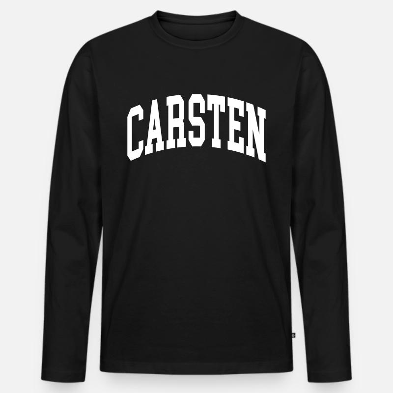 Carsten - Männer Premium Bio Langarmshirt - Schwarz
