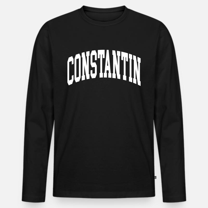 Constantin - Männer Premium Bio Langarmshirt - Schwarz