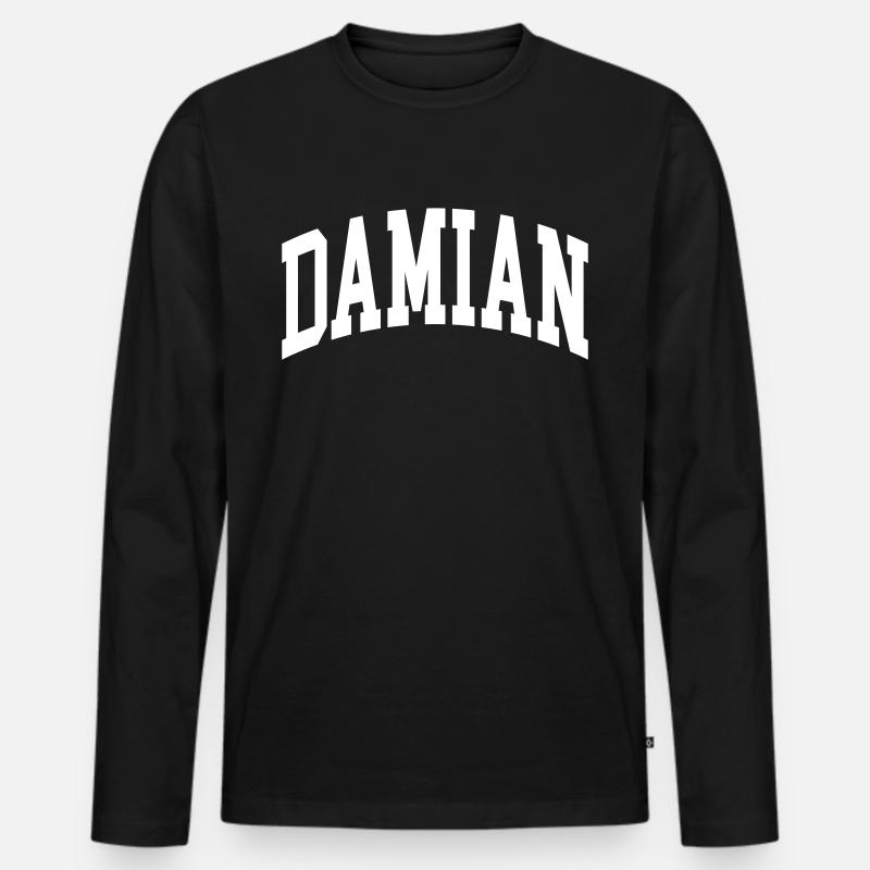Damian - Männer Premium Bio Langarmshirt - Schwarz