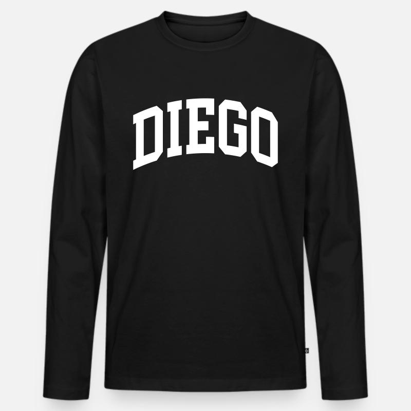 Diego - Männer Premium Bio Langarmshirt - Schwarz