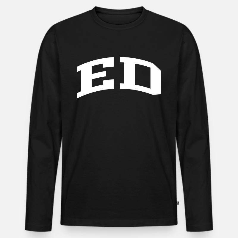 Ed - Männer Premium Bio Langarmshirt - Schwarz