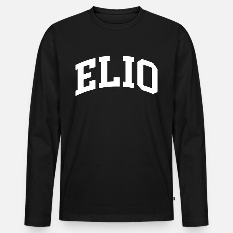 Elio - Männer Premium Bio Langarmshirt - Schwarz