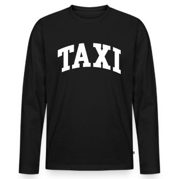 Taxi - Men's Premium Organic Long Sleeve Shirt - black - Front - Nico (187cm)
